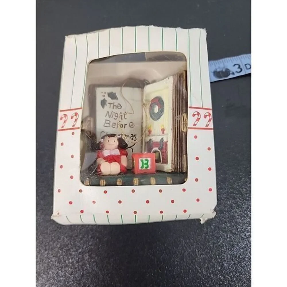 Vintage‎ Wang Ornament The Night Before Christmas Book Doll Block 1989